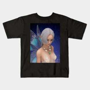 Portrait of a fairy under a starry sky Kids T-Shirt